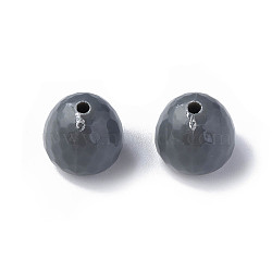 Opaque Acrylic Beads, Faceted, Teardrop, Gray, 15x14.5mm, Hole: 2mm, about 243pcs/500g(MACR-S373-10A-A03)