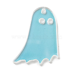 Acrylic Pendants, Ghost, 31.5x24x2.5mm, Hole: 1.5mm(OACR-P026-C03)