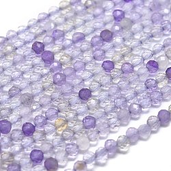 Natural Ametrine Beads Strands, Round, Faceted, 2mm, Hole: 0.5mm, about 192pcs/Strand, 15.16 inch(38.5cm)(G-P438-C07-2mm)