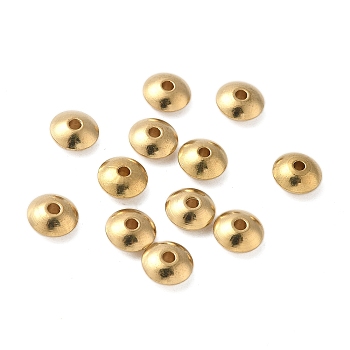 Brass Spacer Beads, Rondelle, Nickel Free, Raw(Unplated), 6.5x3.3mm, Hole: 1mm