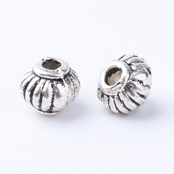 Tibetan Style Alloy Spacer Beads, Rondelle, Cadmium Free & Lead Free, Antique Silver, 5x4mm, Hole: 1mm, about 3400pcs/1000g
