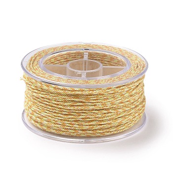 Macrame Cotton Cord, Braided Rope, with Plastic Reel, for Wall Hanging, Crafts, Gift Wrapping, Pale Goldenrod, 1mm, about 30.62 Yards(28m)/Roll