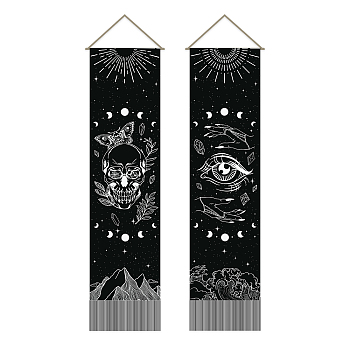 Polyester Wall Hanging Tapestry, for Bedroom Living Room Decoration, Rectangle, Eye, 1160x330mm, 2pcs/set