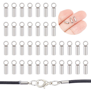 304 Stainless Steel Cord Ends, End Caps, Tube, Stainless Steel Color, 7x2mm, Hole: 1.5mm, 60pcs/box