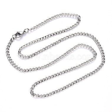 Men's 304 Stainless Steel Cuban Link Chain Necklace Making(NJEW-S420-002P)-3