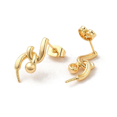 Brass Stud Earring Findings(KK-M270-34G)-2