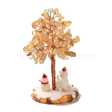 Christmas Natural Yellow Quartz Chips Tree Decorations(DJEW-K028-01D)-2