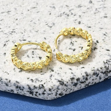 Brass Clear Cubic Zirconia Hoop Earrings(EJEW-M047-18G)-3