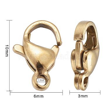 Ion Plating(IP) 304 Stainless Steel Lobster Claw Clasps(X-STAS-H353-B-02G)-4