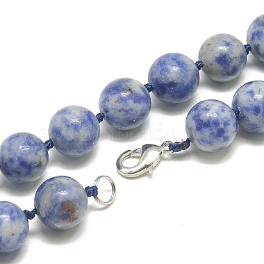 Natural Blue Spot Jasper Beaded Necklaces(NJEW-S405-03)-2