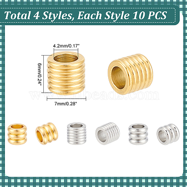 40Pcs 4 Style 201 Stainless Steel European Beads(STAS-UN0051-17)-3