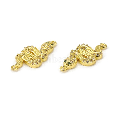Brass Micro Pave Clear & Green Cubic Zirconia Connector Charms(KK-E068-VB057)-3