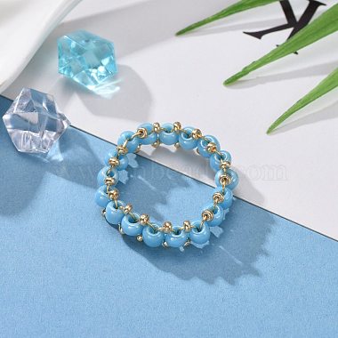 Round Glass Seed Beaded Finger Rings(RJEW-JR00307-04)-2