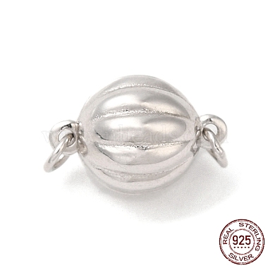 Real Platinum Plated Lantern Sterling Silver Magnetic Clasps