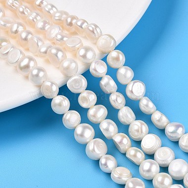 Creamy White Two Sides Polished Pearl Beads