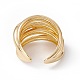 Rack Plating Brass Multi Circle Criss Cross Open Cuff Ring for Women(X-RJEW-B043-12)-2