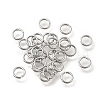 Brass Open Jump Rings, Saw Cut Round, Long-Lasting Plated, Nickel Free, Real Platinum Plated, 5.5x0.8mm, 20 Gauge, Inner Diameter: 3.5mm(KK-B147-03D-P)