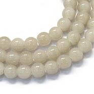 Baking Painted Imitation Jade Glass Round Bead Strands, Tan, 8.5~9mm, Hole: 1.5mm, about 100~105pcs/strand, 31.8 inch(DGLA-Q021-8mm-43)