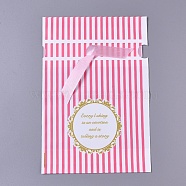 Plastic Candy Bags, Striped Pattern, Pink, 22.2~23x15cm(ABAG-TAC0001-05C)