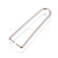 304 Stainless Steel Ice Pick Pinch Bails, Clips for Beads, Stainless Steel Color, 27x8x1mm, Pin: 1mm(X-STAS-K189-A01-S)