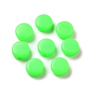 Opaque Acrylic Beads, Flat Round, Lime, 10x5mm, Hole: 1.8mm, about 1500pcs/500g(MACR-S377-02A)