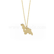 Cute Cartoon Animal Stainless Steel Pendant Necklaces, with Cable Chains for Unisex, Dinosaur(QV5065-7)