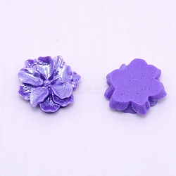 Opaque Resin Cabochon, Flower, Dark Violet, 26x23.7x6.5mm(RESI-CJC0003-18B)