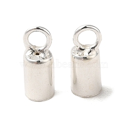 925 Sterling Silver Cord Ends, Silver, 6.4x2.5mm, Hole: 1.5mm, Inner Diameter: 2mm(STER-F032-09S-2mm)