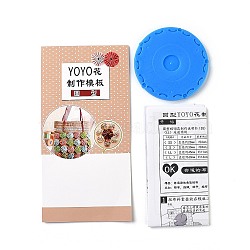 Yo Yo Maker Tool, for DIY Fabric Needle Knitting Flower, Round, Blue, 90x6.3mm(DIY-H120-A01-01)