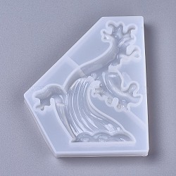 Silicone Molds, Resin Casting Molds, For UV Resin, Epoxy Resin Jewelry Making, Waved, White, 135x115x15mm(DIY-F041-06)