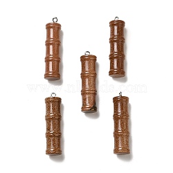 Synthetic Goldstone Pendants, Bamboo Stick Charms, with Stainless Steel Color Tone 304 Stainless Steel Loops, 45x12.5mm, Hole: 2mm(G-I340-A24)