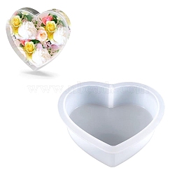 Heart DIY Decoration Silicone Molds, Resin Casting Molds, For UV Resin, Epoxy Resin Jewelry Making, White, 190x180x44.5mm(DIY-Z019-05)