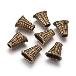 Tibetan Style Alloy Bead Cones, For Tassels Pendant, Antique Bronze, Lead Free & Cadmium Free, 17mm wide, 18mm long, 9mm thick, hole: 4mm(X-MLF1281Y)