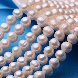 Potato Natural Cultured Freshwater Pearl Beads Strands, Seashell Color, 9~10mm, Hole: 0.8mm, about 41~47pcs/strand, 14.6 inch~16.1 inch(PEAR-E007-9-10mm-AA-01)