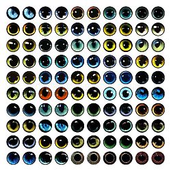 Craft Glass Doll Eyes, Stuffed Toy Eyes, Half Round, Mixed Color, 8mm, about 100pcs/bag(DOLL-PW0001-067-B09)