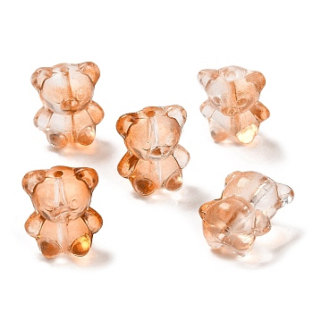 Handmade Lampwork Beads, Bear, Orange, 14x12x9mm, Hole: 1.2mm