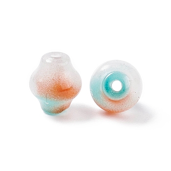 Opaque Glass Beads, Lantern, Orange, 9x8mm, Hole: 1.5mm