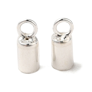 925 Sterling Silver Cord Ends, Silver, 6.4x2.5mm, Hole: 1.5mm, Inner Diameter: 2mm