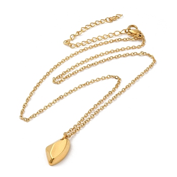 304 Stainless Steel Polygon Pendant Necklaces for Women, Golden, 15.55 inch(39.5cm)