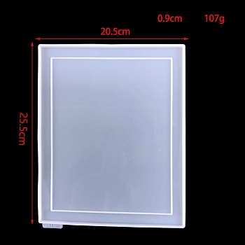 Photo Frame  Molds Food Grade Silicone Molds, for UV Resin, Epoxy Resin Jewelry Making, Rectangle, White, 263x205x9mm