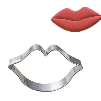 304 Stainless Steel Cookie Cutters, Cookies Moulds, DIY Biscuit Baking Tool, Lip, Stainless Steel Color, 80x41x17.5mm