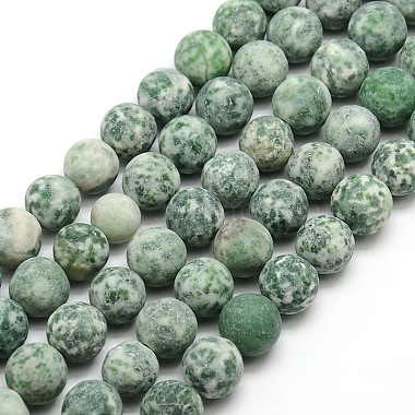 10mm Round GreenSpot Stone Beads