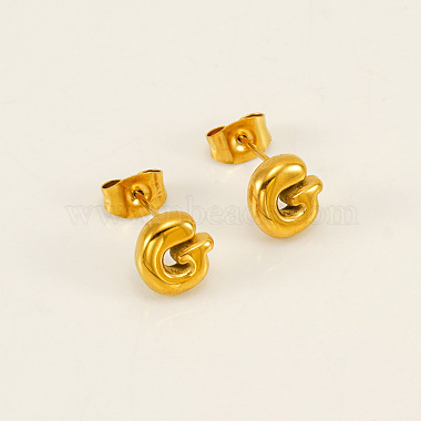 Letter G 304 Stainless Steel Stud Earrings