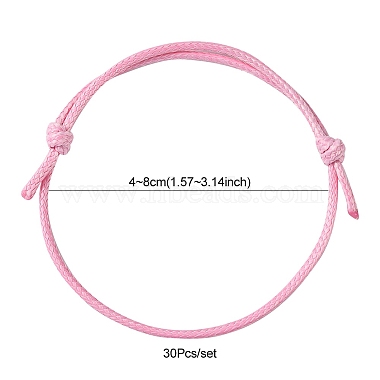 30Pcs 5 Color Adjustable Waxed Polyester Braided Cord Bracelets(BJEW-FZ00016)-4