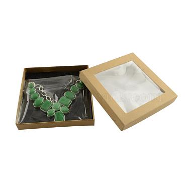 Colliers de déclaration de bavoir en pierres précieuses de jade de Malaisie naturelle avec des supports de cabochon en alliage et des chaînes en laiton plaqué argent(NJEW-R224-02E-B)-3