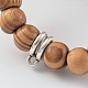 Bracelets extensibles en perles rondes en bois(X-BJEW-JB02170)-2