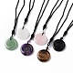 Adjustable Natural Mixed Gemstone Vortex Pendant Necklace with Nylon Cord for Women(NJEW-L171-05)-1
