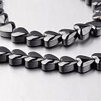Non-magnetic Synthetic Hematite Bead Strands, Heart, Original Color, 6x6x3mm, Hole: 1mm, about 71pcs/strand, 15.7 inch(G-F300-22A-09)