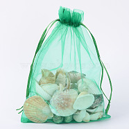 Organza Gift Bags with Drawstring, Jewelry Pouches, Wedding Party Christmas Favor Gift Bags, Green, 23x17cm(OP-R016-17x23cm-09)