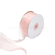 9M Polyester Organza Ribbon, for DIY Veils Blushers Fascinators, Stage Set, Bowknot Making, Pink, 1 inch(25mm), about 9.84 Yards(9m)/roll(PW-WG46037-02)
